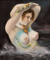 Frau in den Wellen (nach Gustave Courbet)